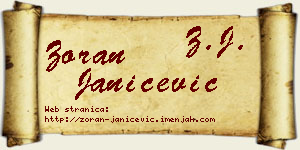 Zoran Janićević vizit kartica